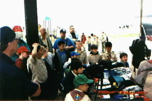 WEBELOS listening to the Search and Rescue members